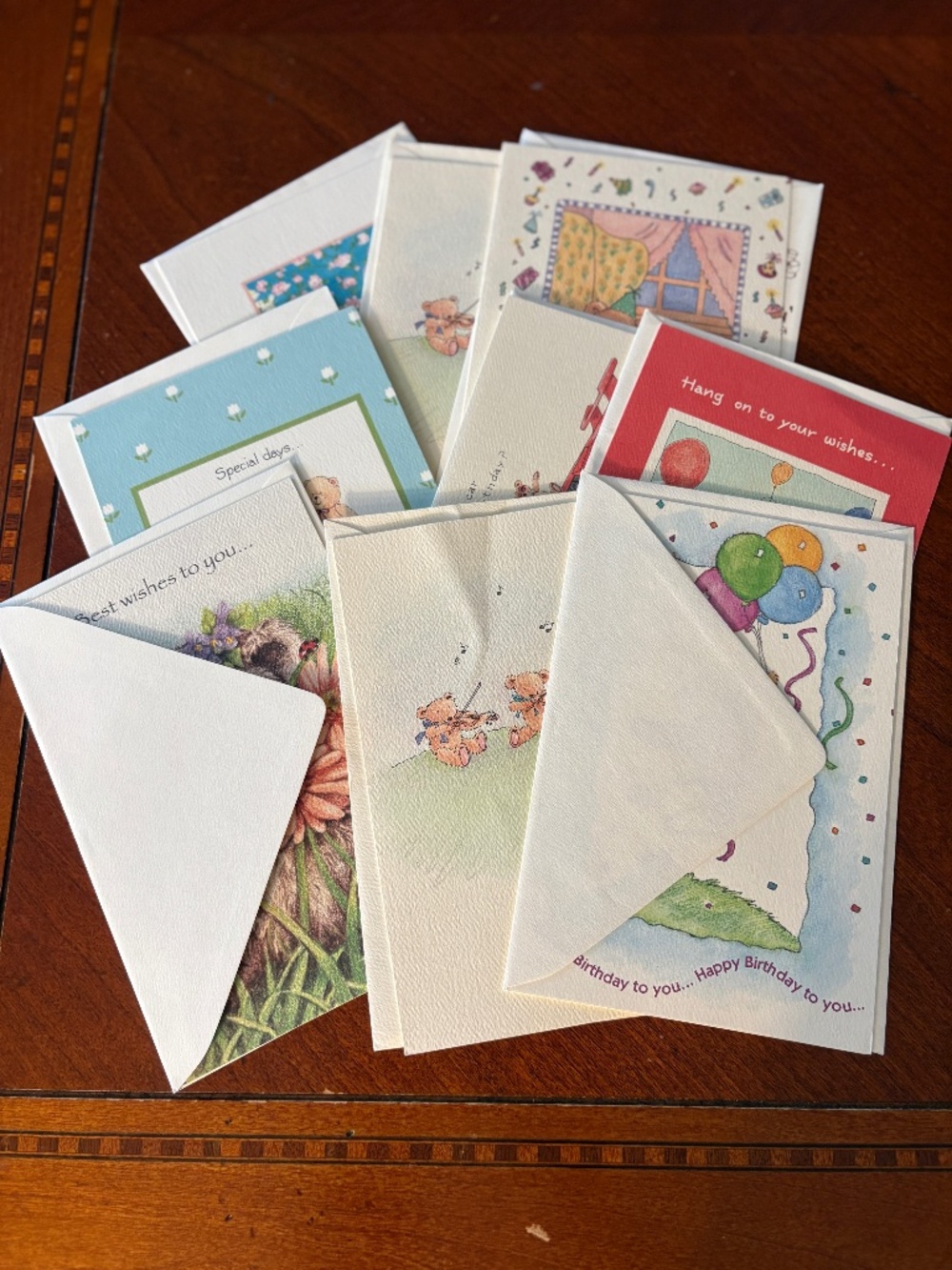 Vintage 1980s Teddy Bears Greeting Cards & Envelopes Lot of 9